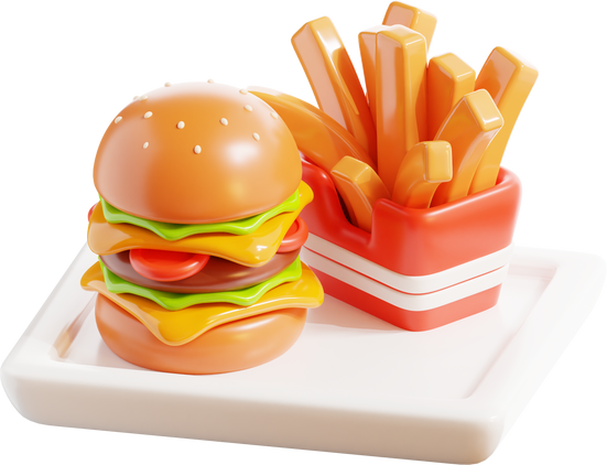 Fast Food 3D Illustration